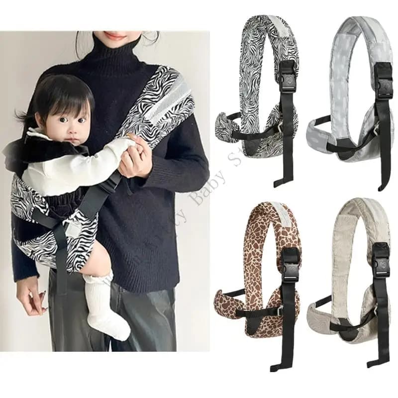 XXFE Supporto posteriore comodo per neonati che trasporta cinghia con design a stampa leopardo blocchi sicurezza in tessuto