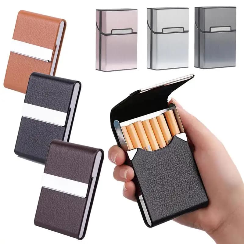 Stainless Steel Multifunction Cigarette Box PU Cigar Holder Bag 1 Card Holder PC Accessories For Smoking