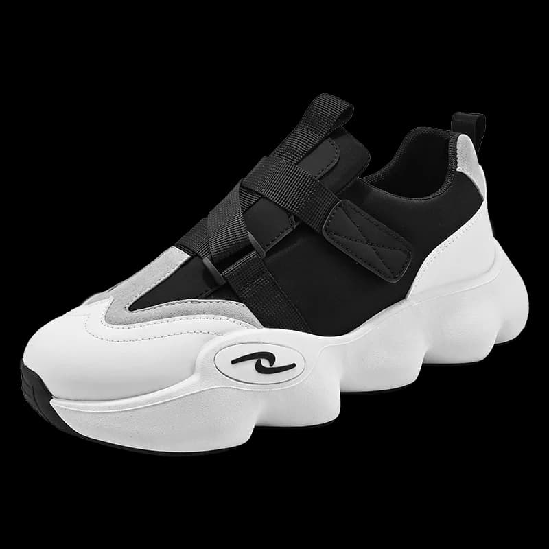 VIPOL Scarpe da corsa da uomo traspiranti, scarpe sportive con nastro magico, comode scarpe casual con suola spessa in velcro con suola in gomma