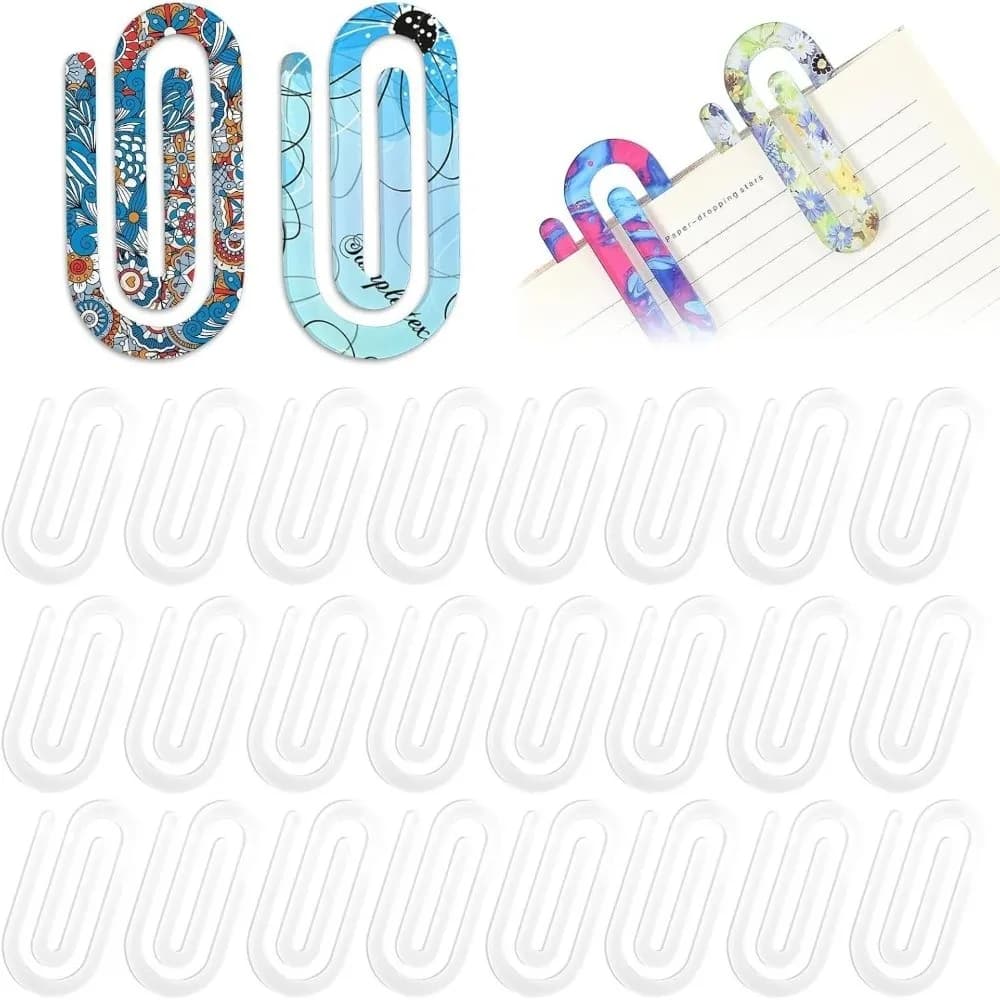 Set di 9 Clip per Carta in Acrilico per Sublimazione, Formato Grande a Cuore, Segnalibro Termotrasferibile Creativo, Clip per Carta Fai-da-Te