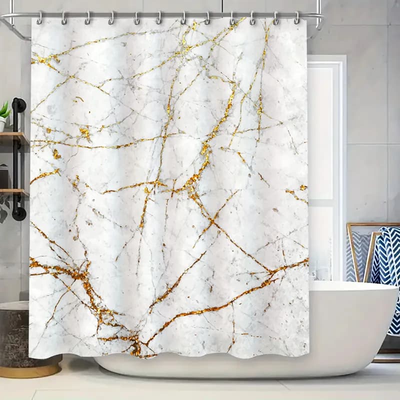 Tenda da doccia a cerchio blu viola Decorazioni per il bagno personalizzate Tessuto impermeabile Set di tappetini da bagno con stampa floreale dal design moderno in poliestere