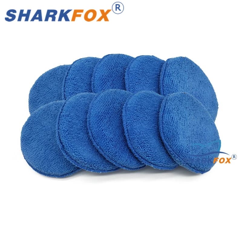 Sharkfox Cuscinetti per dettagli auto Cura dell'auto Spugne per lucidatura per ceratura Spugne in schiuma tascabili rotonde in morbida microfibra Strumenti per la pulizia dell'auto