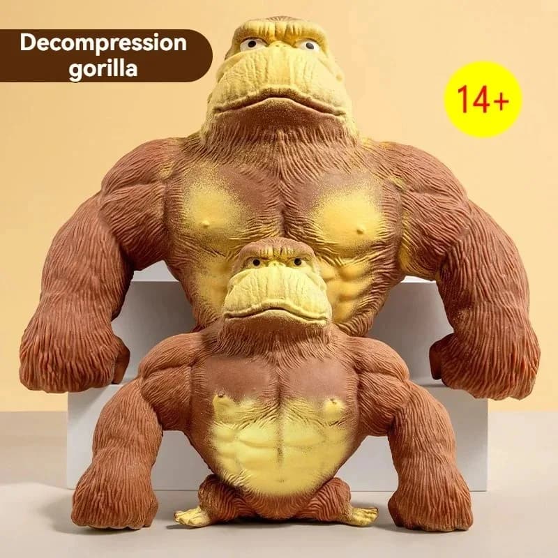 Giocattolo antistress elastico Gorilla - Scimmia di gomma riempita di sabbia, agitazione sensoriale ad alta elasticità per action figure di animali per alleviare l'ansia