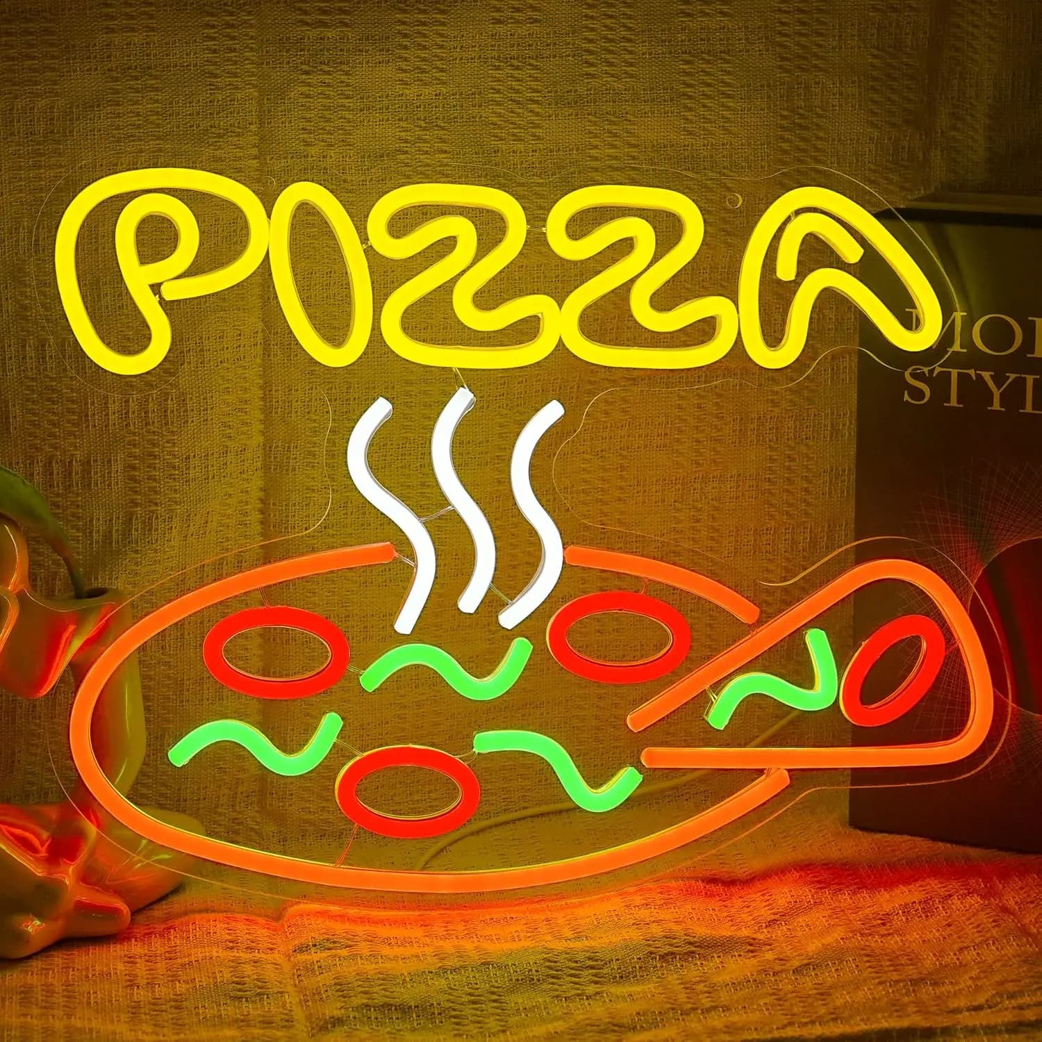 Insegna al neon per pizza Luce al neon a LED dimmerabile USB per estaurant Art Wall Store Cucina di casa Decorazione per feste Insegna a LED aziendale