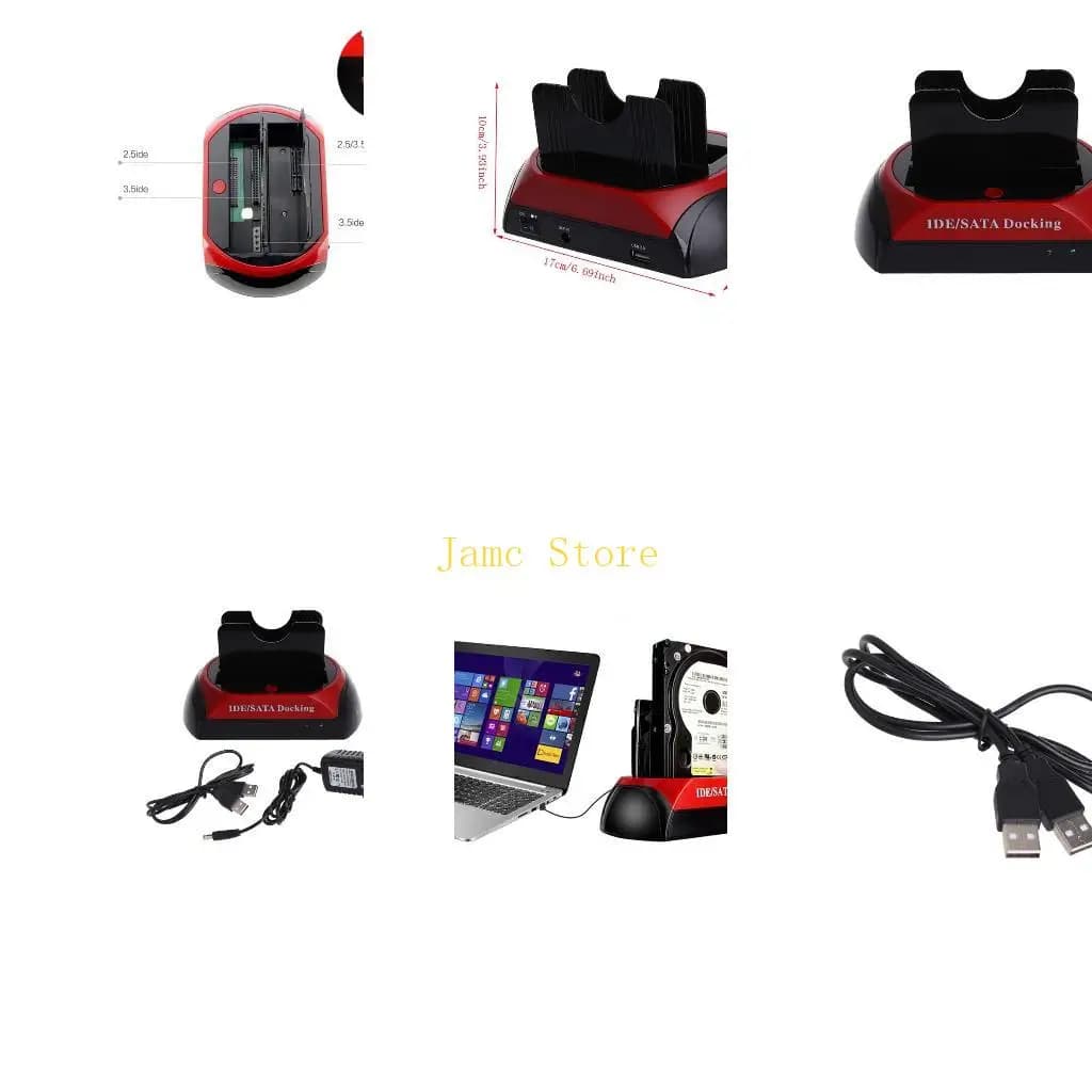 Docking station LX0B, lettore Caddy per dock per HDD esterno da USB 2.0 a IDE Dual Bay