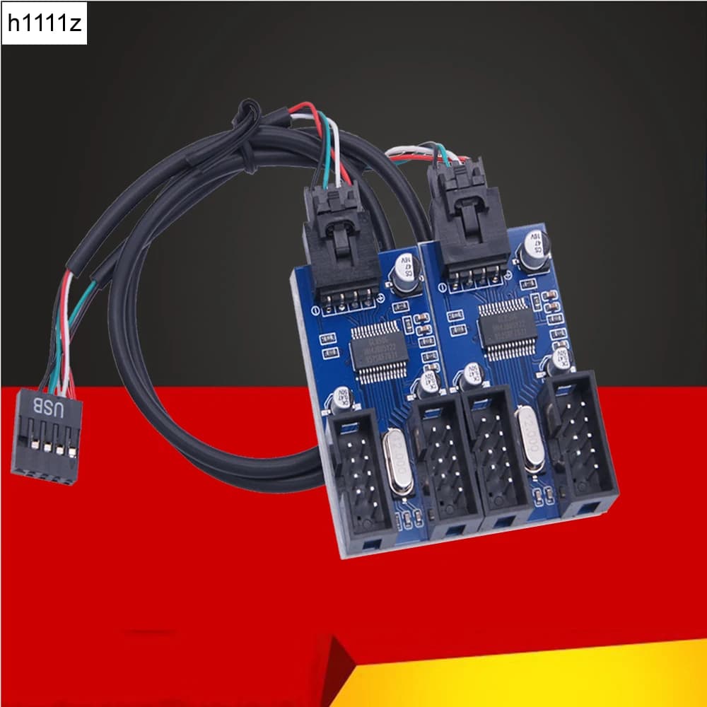 Splitter USB da 9 pin Scheda madre Splitter intestazione interfaccia USB da 9 pin Adattatore cavo di prolunga da 1 a 2 Connettori HUB USB da 9 pin da 1 a 2/4