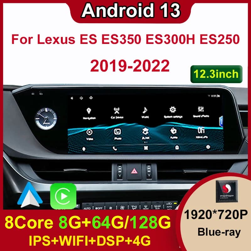 Android 13 Qualcomm 8 + 128G Per Lexus ES ES200 ES300H ES250 ES350 Auto Carplay Lettore Dvd Per Auto Navigazione Multimediale Stereo