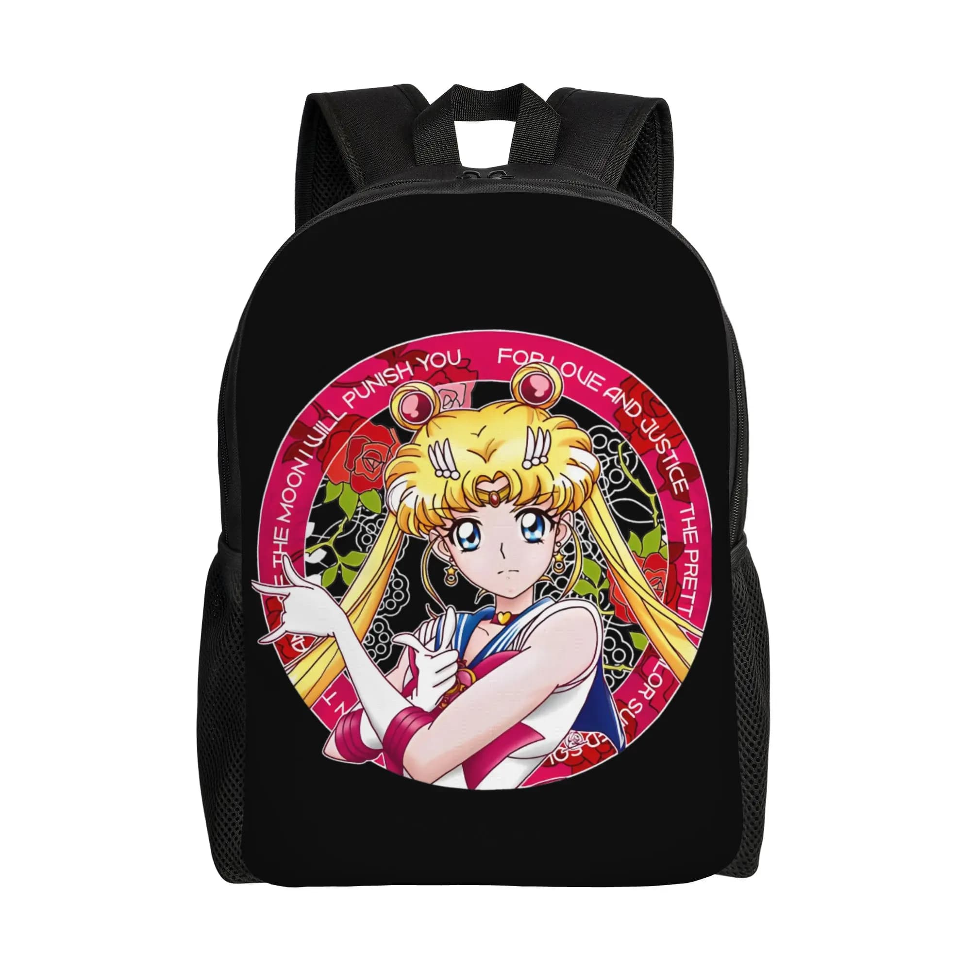 Zaino classico Sailors Moons Crystal, sportivo, per scuola superiore, lavoro, anime, per uomo e donna, borsa per laptop in tela