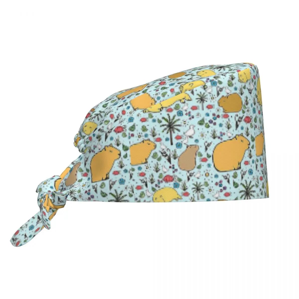 Cappello chirurgico blu con stampa capibara, berretto da lavoro per medici, infermieri e dentisti, regolabile per uomo e donna