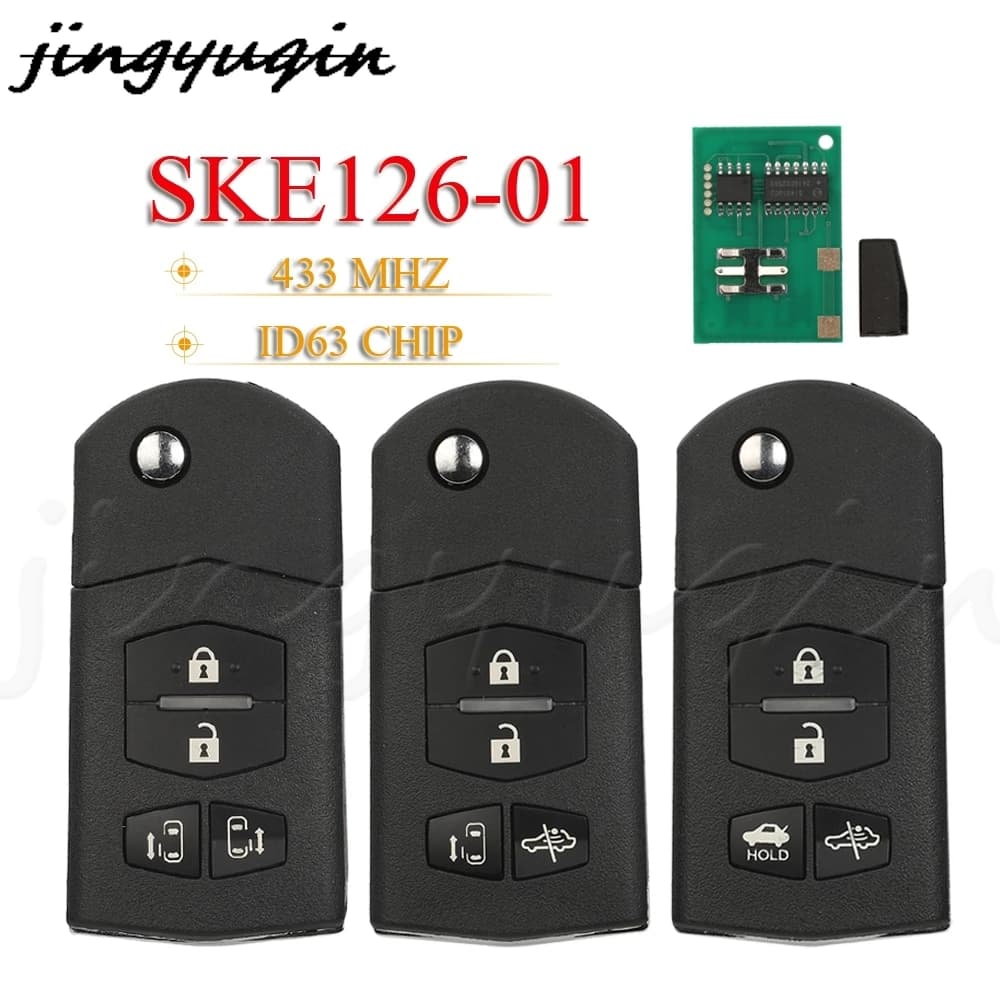 JYQ SKE126-01 chiave per auto a distanza 433MHZ 4 d63 per MAZDA 5 CX7 M2 Demio 3 M3 Axela 5 M5 Premacy 6 M6 Atenza 8 M8 MPV Aoto Fob Control
