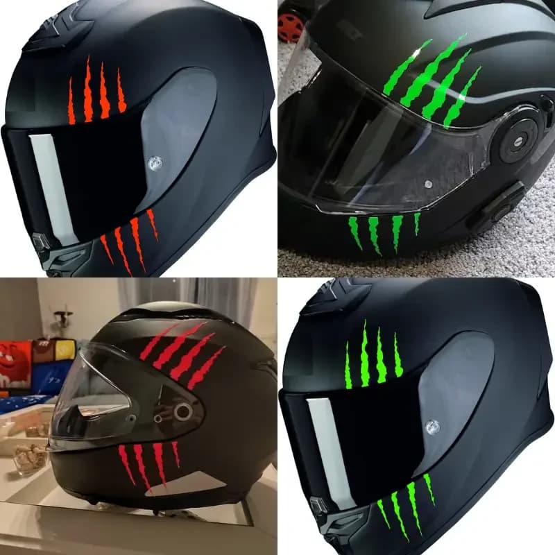 Motorcycle Helmet Stickers Cool Monster Claw Scratch Stripe Vinyl Decals Waterproof DIY Headlight Fuel Tank Scooter Body Decor