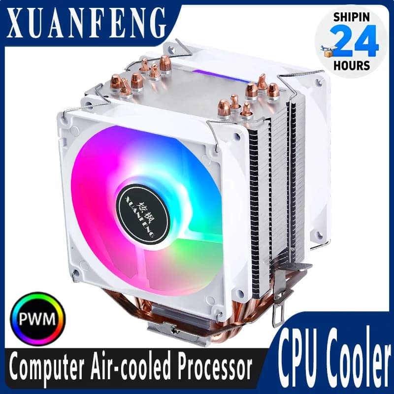 XUANFENG CPU Cooler Fan Computer x79 x99 Processore 2/4/6 Heat pipe 4pin/PWM Compatibile LGA2011-3 2066 115x 1200 1700 AMD AM4 AM5
