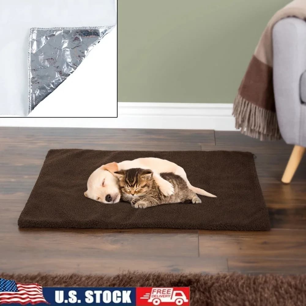 Tappetino per animali autoriscaldante Tappetino termico per cani e gatti Morbida copertura Sherpa lavabile Accogliente cassa isolata Coperta per cuccioli Uso interno ed esterno