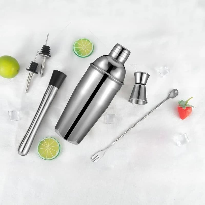 1/6 pezzi Shaker per cocktail Strumenti da bar Shaker premium Bartending: Martini Shaker Jigger Cucchiaio miscelatore Muddler 2 Versatori per bevande