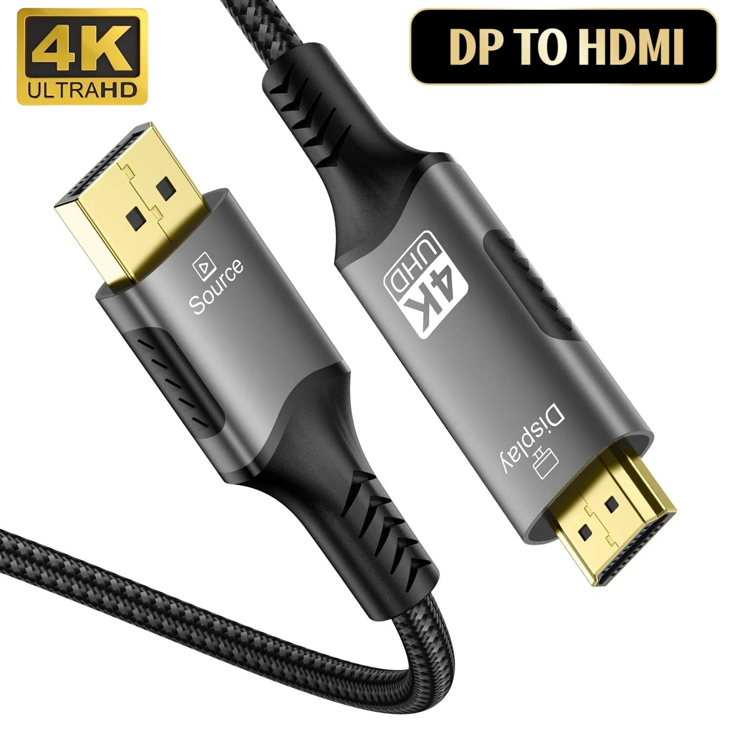 Cavo da DisplayPort a HDMI 4K a 60 Hz Uni direzionale DP1.2 a HDMI2.0 Display Port Convertitore da computer a schermo HDMI per monitor