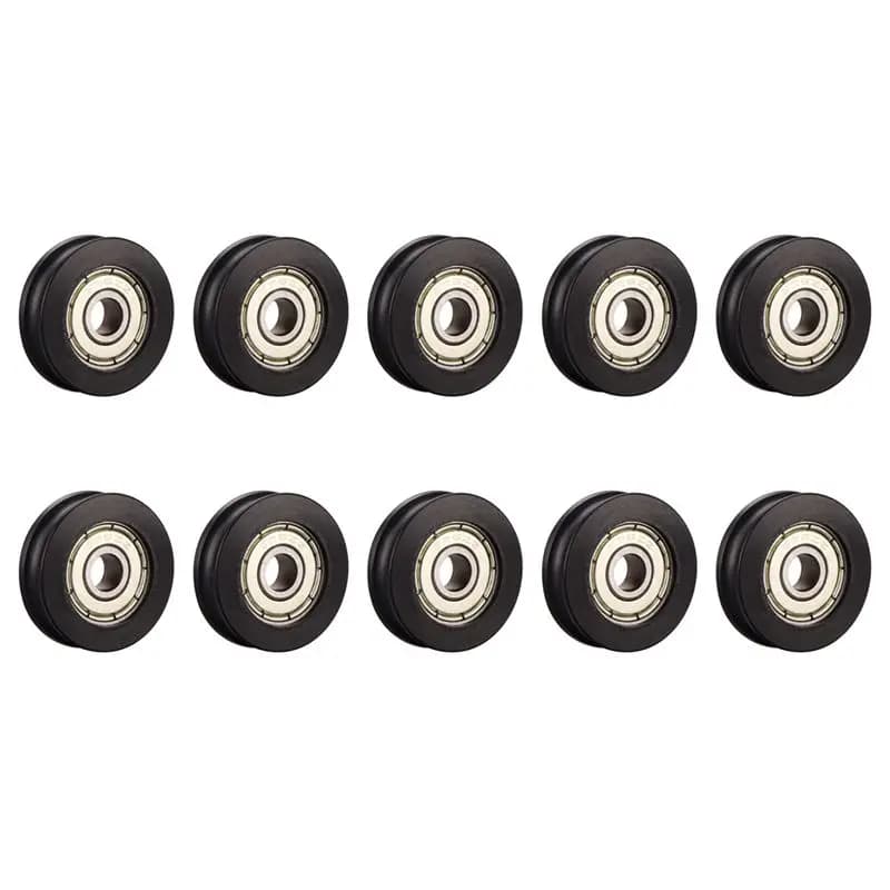 ABJN-10 Pezzi Ruota in Plastica con Cuscinetto a Sfera 626ZZ Integrato per Finestre e Porte, Puleggia Guida a Gola a U 6278mm per Stampante 3D
