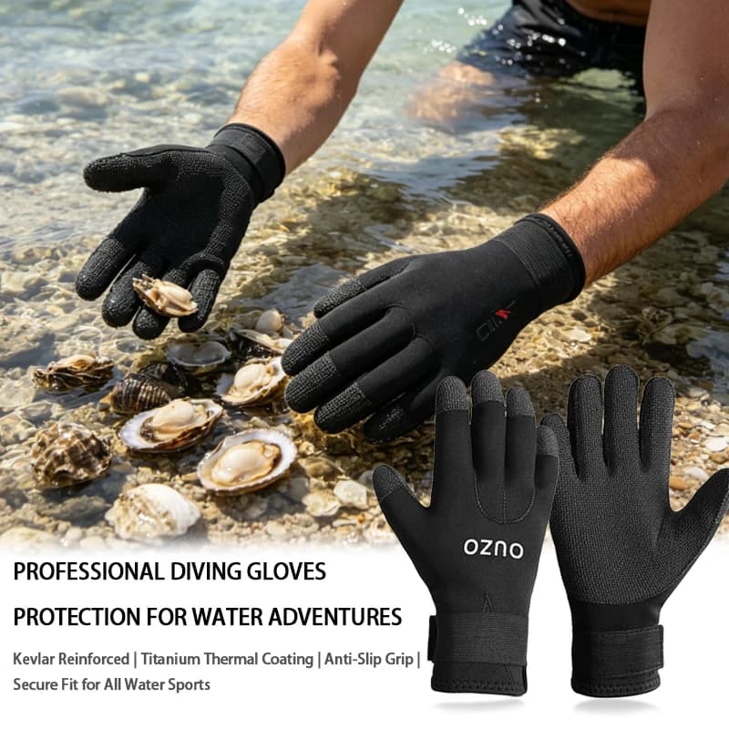Guanti da Immersione in Titanio CR 3mm, Resistenti ai Tagli, Antiscivolo, Caldi, per Pesca Subacquea, Snorkeling e Surf