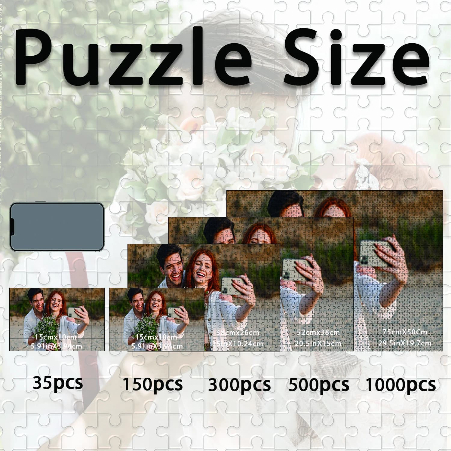 35/150/300/500/1000 pezzi bel coppia Puzzle di decompressione personalizzati Puzzle personalizzato fai da te Puzzle con foto personalizzate