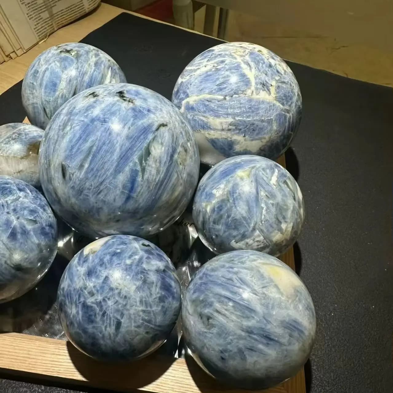 Natural Kyanite Balls, Quartz Crystal Blue Mineral Polishing Balls, Mineral Spiritual Healing
