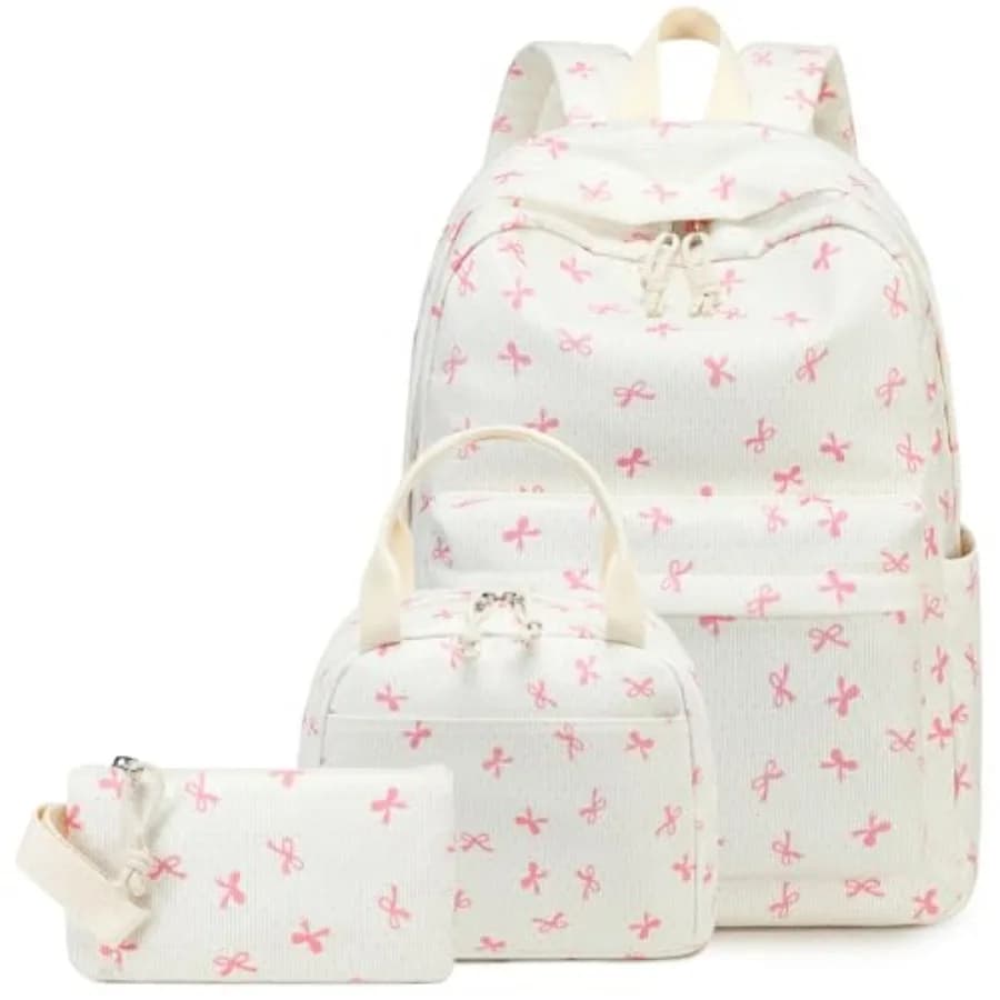 LEDAOU Backpack for Girls School Bag Bookbag Teen Backpack Set Daypack with Lunch Bag and Pencil Case
