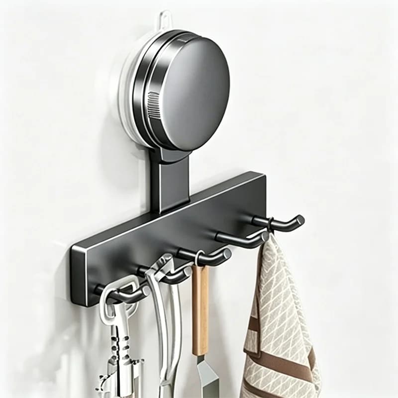Gancio a ventosa senza foratura, portaoggetti multifunzionale senza perforazione per armadietti da cucina, guardaroba e organizer per tazze