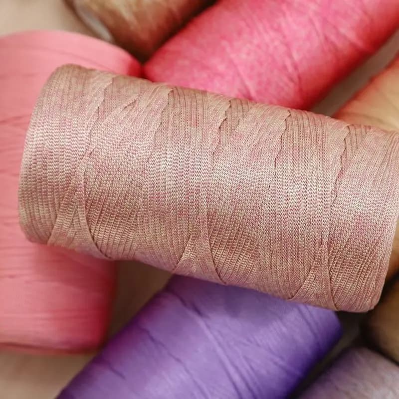 250G di cotone e lino setoso filo di nastro piatto leggero di seta del ghiaccio uncinetto cappello palla di filato borsa di materiale per tessitura fai da te fatta a mano