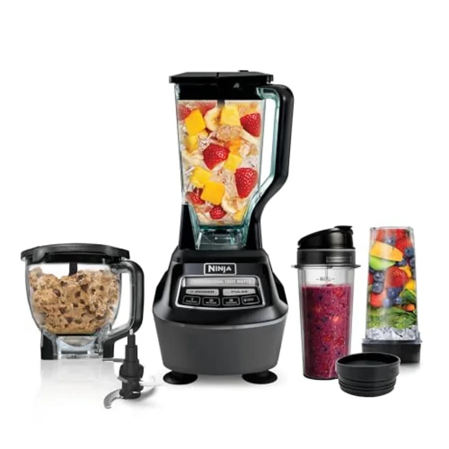 All-in-One Kitchen System: Bowl for 8 cup Kitchen Robots and 72 oz Blender with 2 16 oz Takeer Glasses for Frullati, Tritato Ice and Impasti