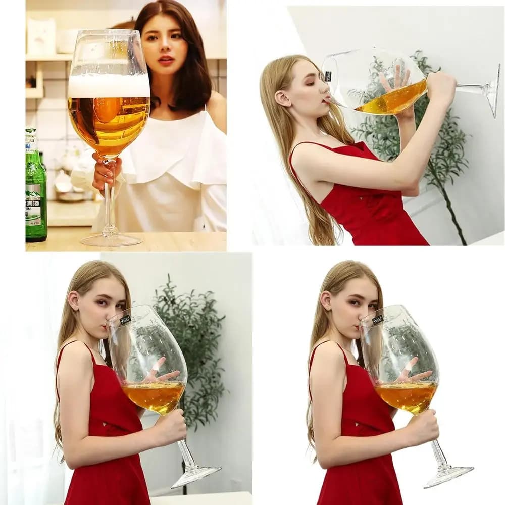 Calici Giganti - Bicchiere da Vino Oversize da 6500ml, Calice Creativo, Grandi Boccali per Champagne e Birra, Bicchieri da Vino Rosso Trasparenti