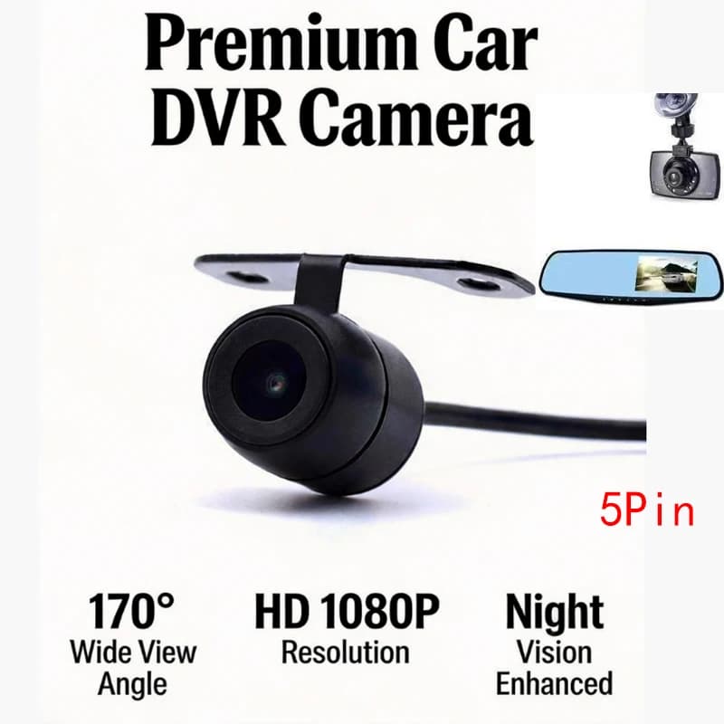Parking Monitor Camera, Car Retrovisor Mirror, Driving Recorder, 5 Pin, 720P HD, Night Vision, Waterproof