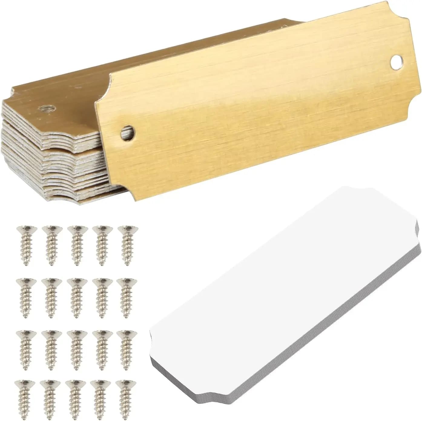 20 targhette con incisione laser, targhette personalizzate incise, targhette in metallo solido, targhette con nome per scrivania