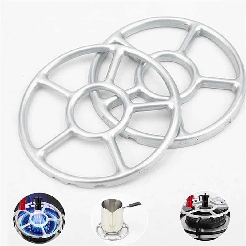 Simmer Ring Riduttore per piano cottura sicuro Stufa a gas portatile Supporto da campeggio durevole Caffettiera Scaffale in acciaio Accessori pratici