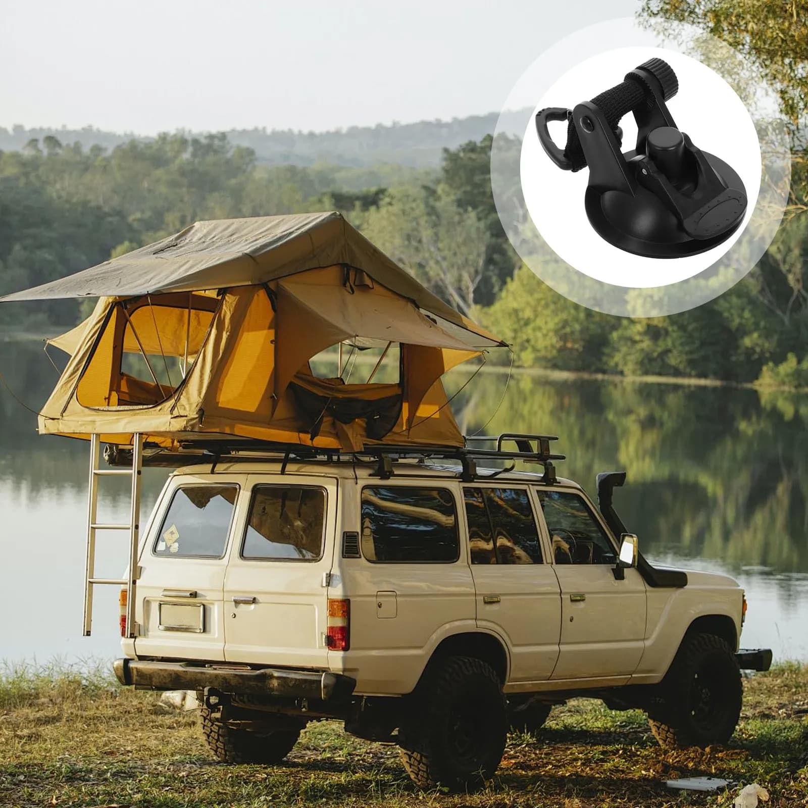 4 Pezzi Ganci a Ventosa Robusti per Auto, Tenda da Campeggio, Tettoia, Camper, Veranda, Escursionismo, Viaggi, Impermeabili, Portatili, per Organizzazione