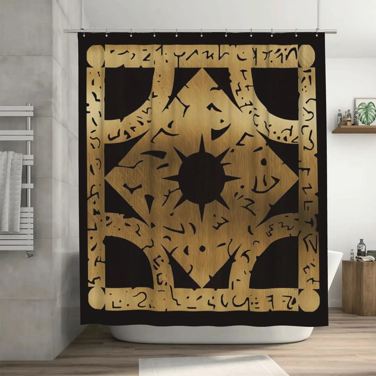 Tenda da doccia Lament Configuration Side F in poliestere impermeabile con ganci