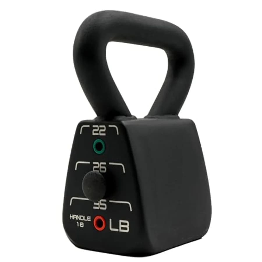 Kettlebell Regolabile per Allenamento Domestico, Costruzione in Acciaio Inossidabile, Finitura Nera, Peso Regolabile 5-40 lbs con Sistema di Bloccaggio Rapido