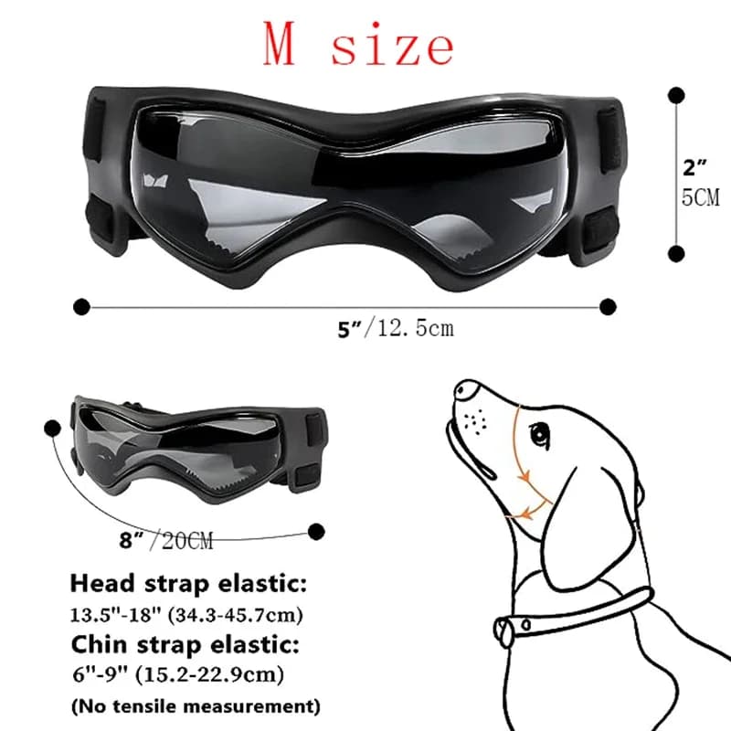 Dog Sunglasses Soft Adjustable UV Protection Pet Goggles Easy Wear Puppy Glasses for Small Medium Breed Outdoor Riding Driving