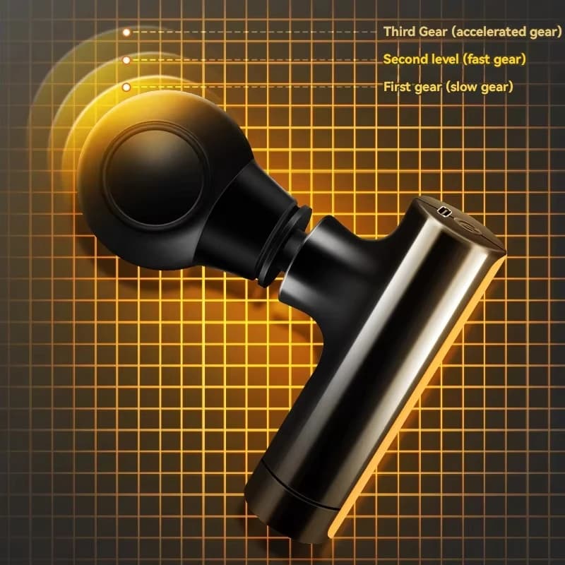 New Compact Mini Massage Gun USB Portable Vibrating Muscle Massager High Efficiency Relaxation Fitness Equipment for Neck Back Shoulder Body Pain Relief