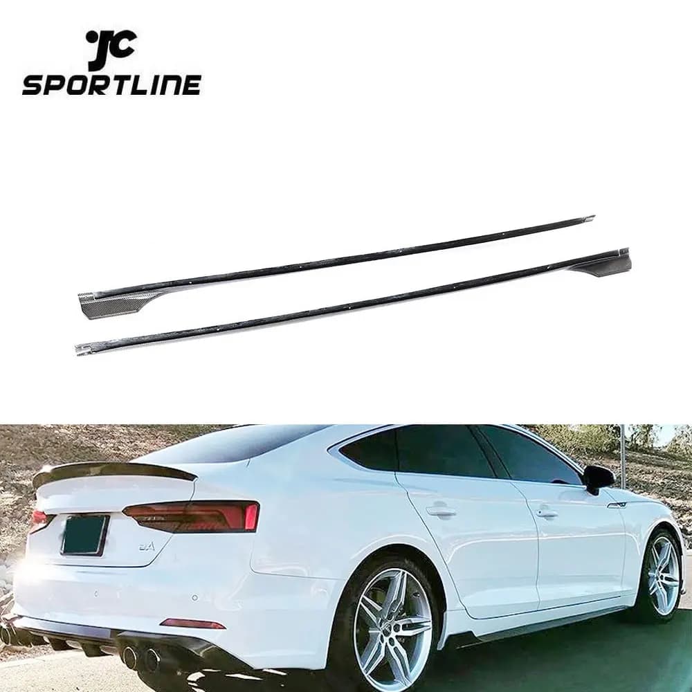Carbon Fiber A5 S5 Side Skirt Extensions For Audi A5 S5 4-Door 2018-2019