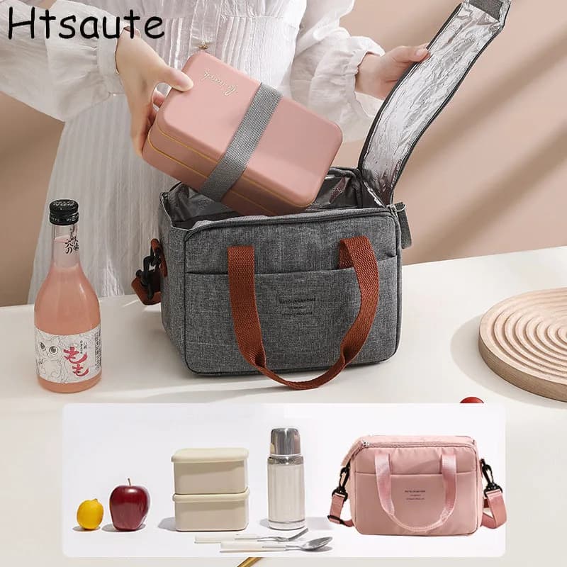 Borsa Termica Portatile per Pranzo, Picnic e Cena, con Scomparto per Ghiaccio e Borsa per il Trasporto