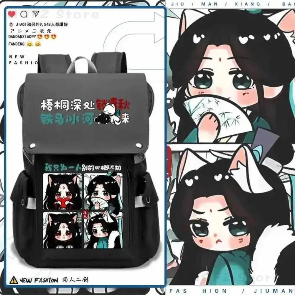 Zaino Casual per Uomo e Donna, Tema Anime Scum Villain Anime Self Saving System Luo Binghe Shen Qingqiu, Borsa Scolastica Cartoon, Zaino per Studenti