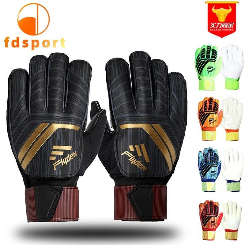 FDSPORT Size5-10 Finger Protection Latex Anti Slip Goalkeeper Gloves Adult Youth Kids Soccer