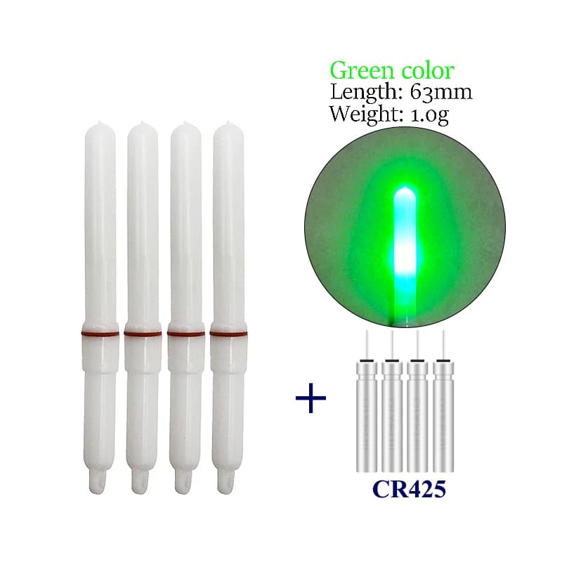 4PCS Night Glow Stick+4 CR425 Sea Fishing Lightstick Luminous Fishing Stick Bright Electric Glow Light Stick Ocean Tools Tackle