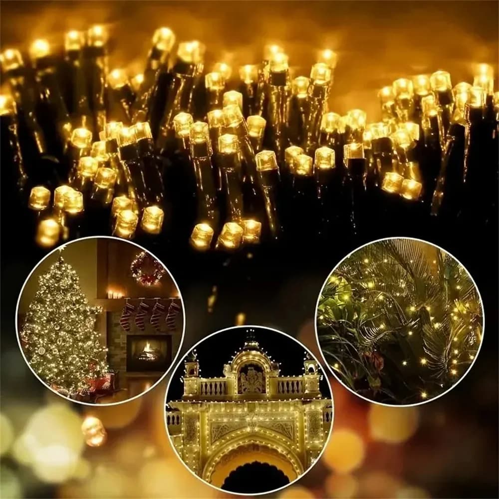 22M 200 LED Solar Fairy Lights Waterproof Outdoor String Strip Light for Garden Wedding Christmas Street Garland Lamp