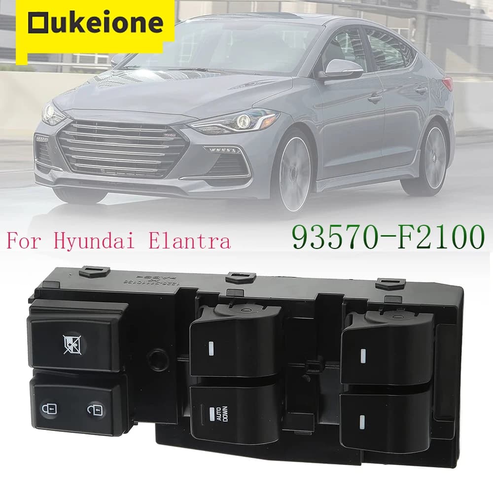 Pulsante di sollevamento dell'interruttore dell'alzacristallo elettrico della porta del conducente per parti automobilistiche Hyundai Elantra 2017 2018 2019 2020 93570-F2100 93570 f2100