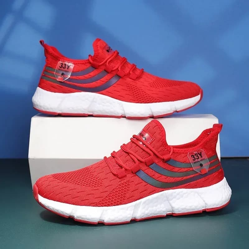 Men's net shoes with laces for summer fashion, easy to wear, breathable, comfortable, non-slip sole, leisure sports shoes for outdoor walk