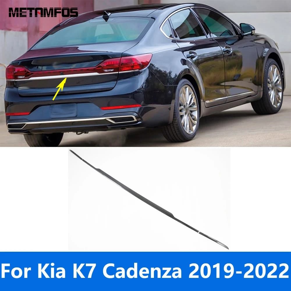Rear Trunk Lid Cover Trim For Kia K7 Cadenza 2019 2020 2021 2022 Carbon Fiber Tailgate Door Boot Trim Accessories Car Styling