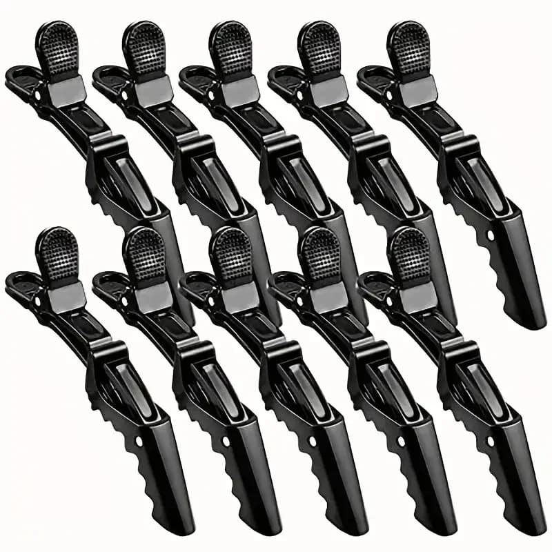 12 fermagli per capelli per lo styling e la divisione dei capelli, design a denti larghi, fermagli professionali a coccodrillo per salone, per posizionare e arricciare i capelli.