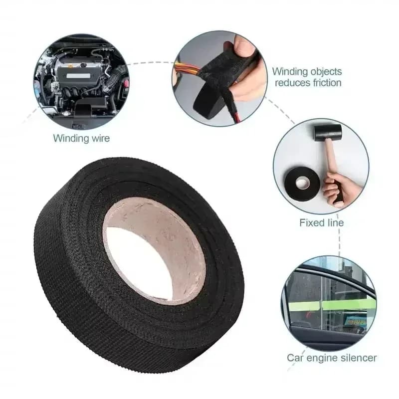 Nastro Isolante Elettrico Resistente al Calore, Nastro per Cablaggio Auto 19MM, Protezione per Cablaggi, Nastro Impermeabile, Nastro Velcro