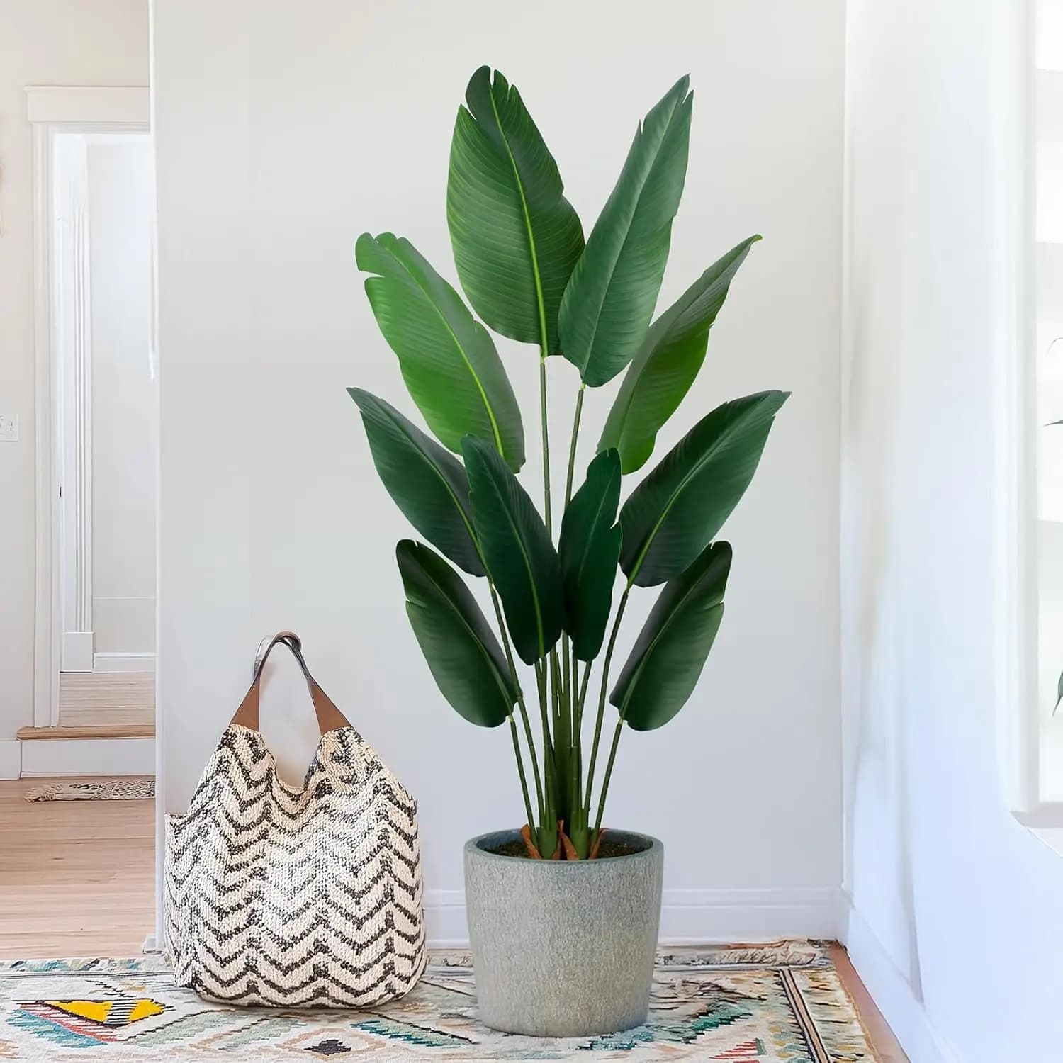 1.5 Meters High Artificial Bird Plant with Plastic Vase for Interior and Outer Decorations