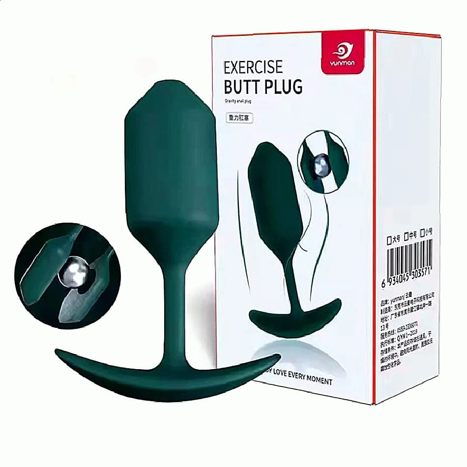 Plug Anchor Type Base Butt Silicone Plug with Steel Ball Ano Masturbator Sex Toys for Women Men Gay Toy Adult Anal Weighted