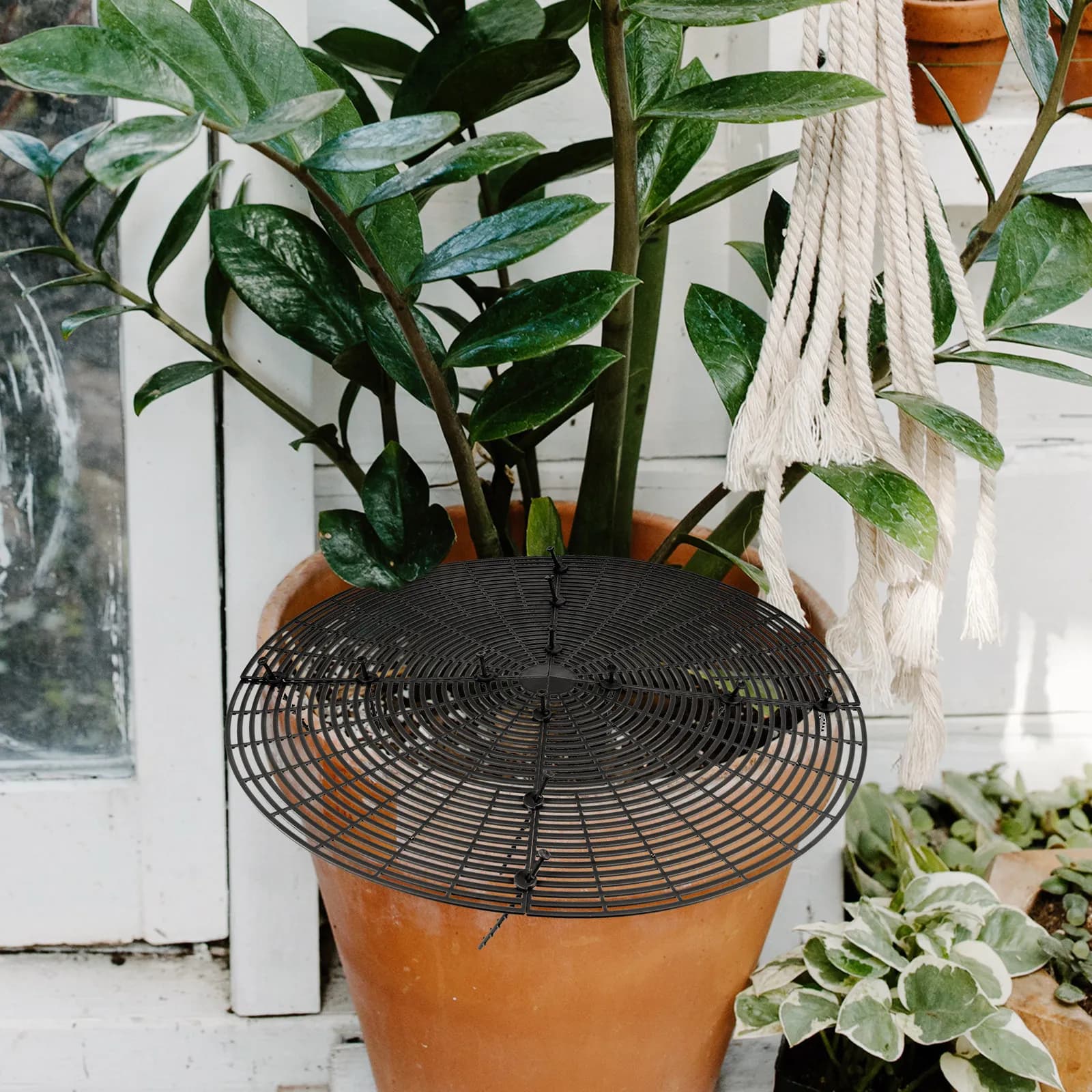 Robusta Copertura in Plastica per Vasi di Fiori, Griglia Protettiva per Terreno, Design per Piante in Vaso, Giardino, Casa, Ufficio, Centro Commerciale, Bonsai